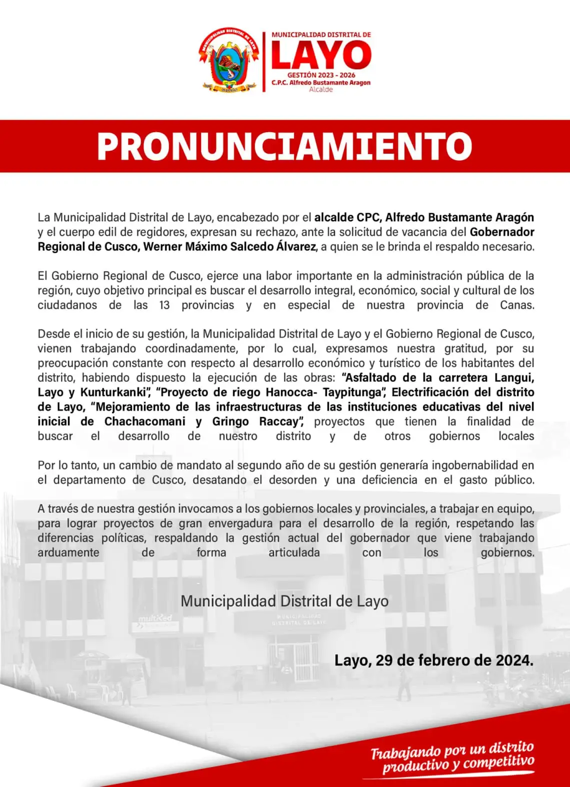 PRONUNCIAMIENTO