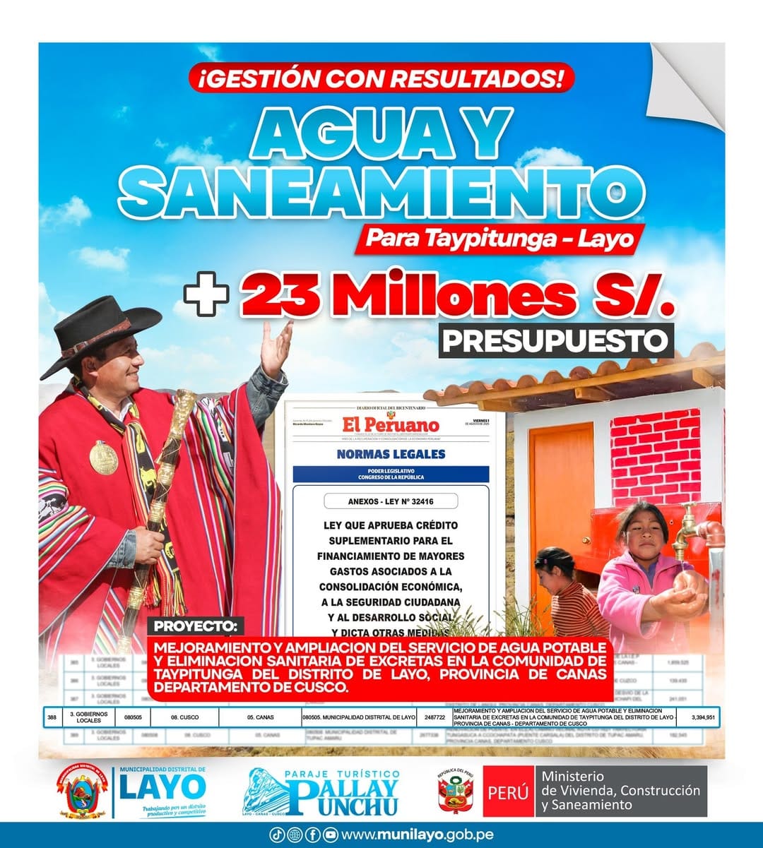 𝗠Á𝗦 𝗗𝗘 𝟮𝟯 𝗠𝗜𝗟𝗟𝗢𝗡𝗘𝗦 𝗣𝗔𝗥𝗔 𝗧𝗥𝗔𝗡𝗦𝗙𝗢𝗥𝗠𝗔𝗥 𝗧𝗔𝗬𝗣𝗜𝗧𝗨𝗡𝗚𝗔 𝗖𝗢𝗡 𝗔𝗚𝗨𝗔 𝗬 𝗦𝗔𝗡𝗘𝗔𝗠𝗜𝗘𝗡𝗧𝗢 𝗗𝗜𝗚𝗡𝗢