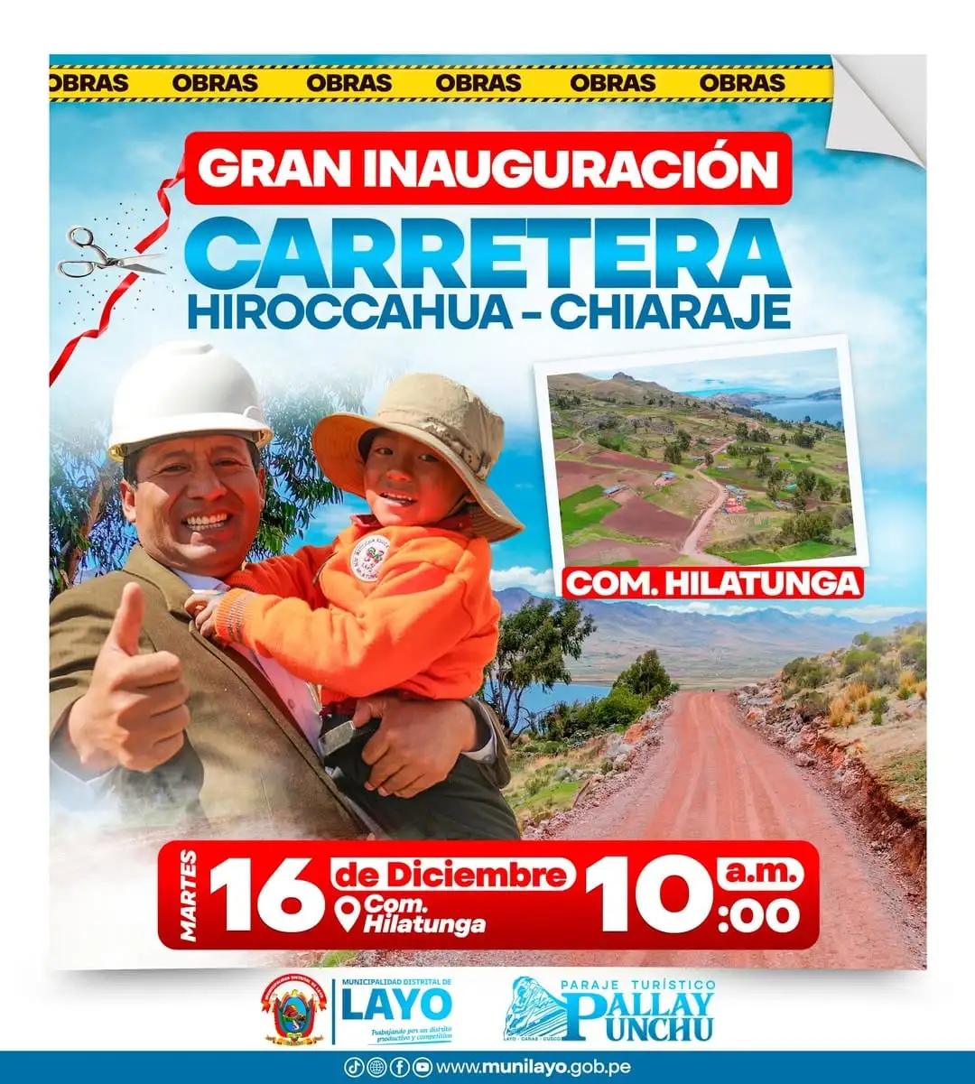 𝗚𝗥𝗔𝗡 𝗜𝗡𝗔𝗨𝗚𝗨𝗥𝗔𝗖𝗜Ó𝗡 𝗗𝗘 𝗟𝗔 𝗖𝗔𝗥𝗥𝗘𝗧𝗘𝗥𝗔 𝗛𝗜𝗥𝗢𝗖𝗖𝗔𝗛𝗨𝗔 – 𝗖𝗛𝗜𝗔𝗥𝗔𝗝𝗘 | 𝗖𝗢𝗠. 𝗗𝗘 𝗛𝗜𝗟𝗔𝗧𝗨𝗡𝗚𝗔