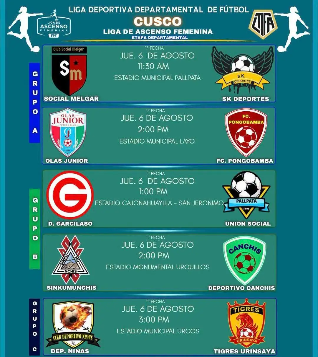 DOS EQUIPOS DE NUESTRO DISTRITO DE LAYO VAN POR SU PRIMER TRIUNFO
